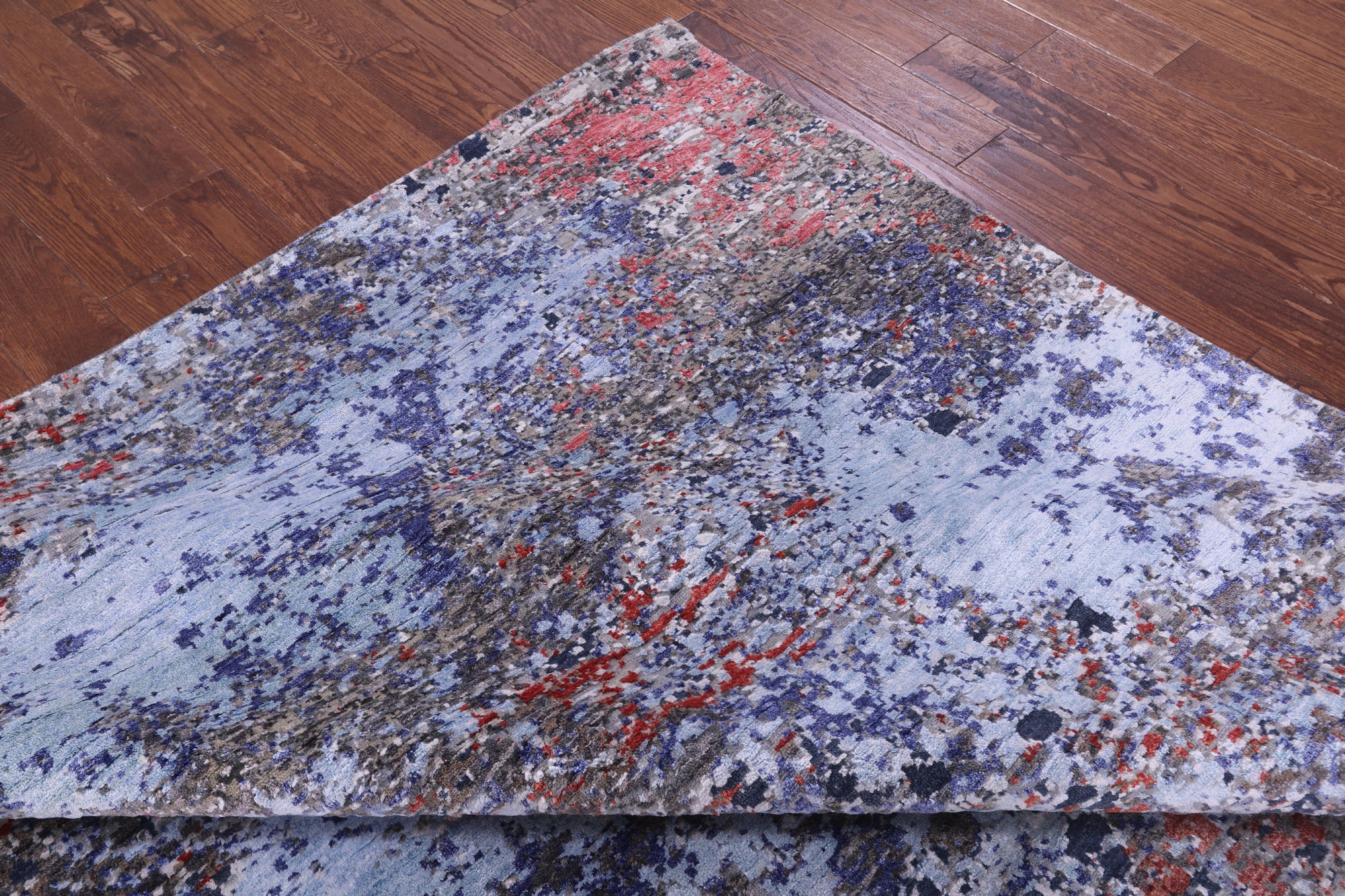 Abstract Contemporary Hand Knotted Wool & Silk Rug - 7' 10" X 10' 2" - Golden Nile