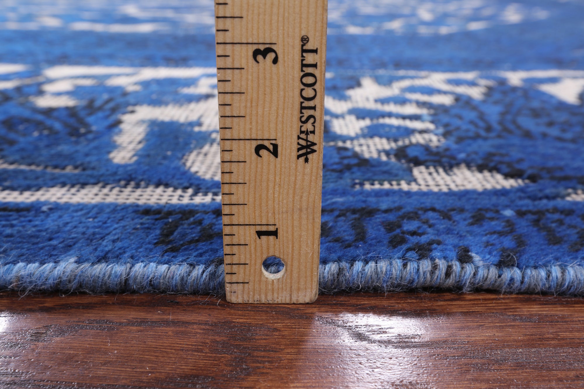 Blue Persian Overdyed Hand Knotted Wool Area Rug - 9' 3" X 12' 0" - Golden Nile