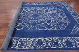 Blue Persian Overdyed Hand Knotted Wool Area Rug - 9' 3" X 12' 0" - Golden Nile