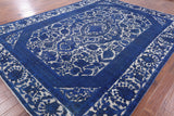 Blue Persian Overdyed Hand Knotted Wool Area Rug - 9' 3" X 12' 0" - Golden Nile
