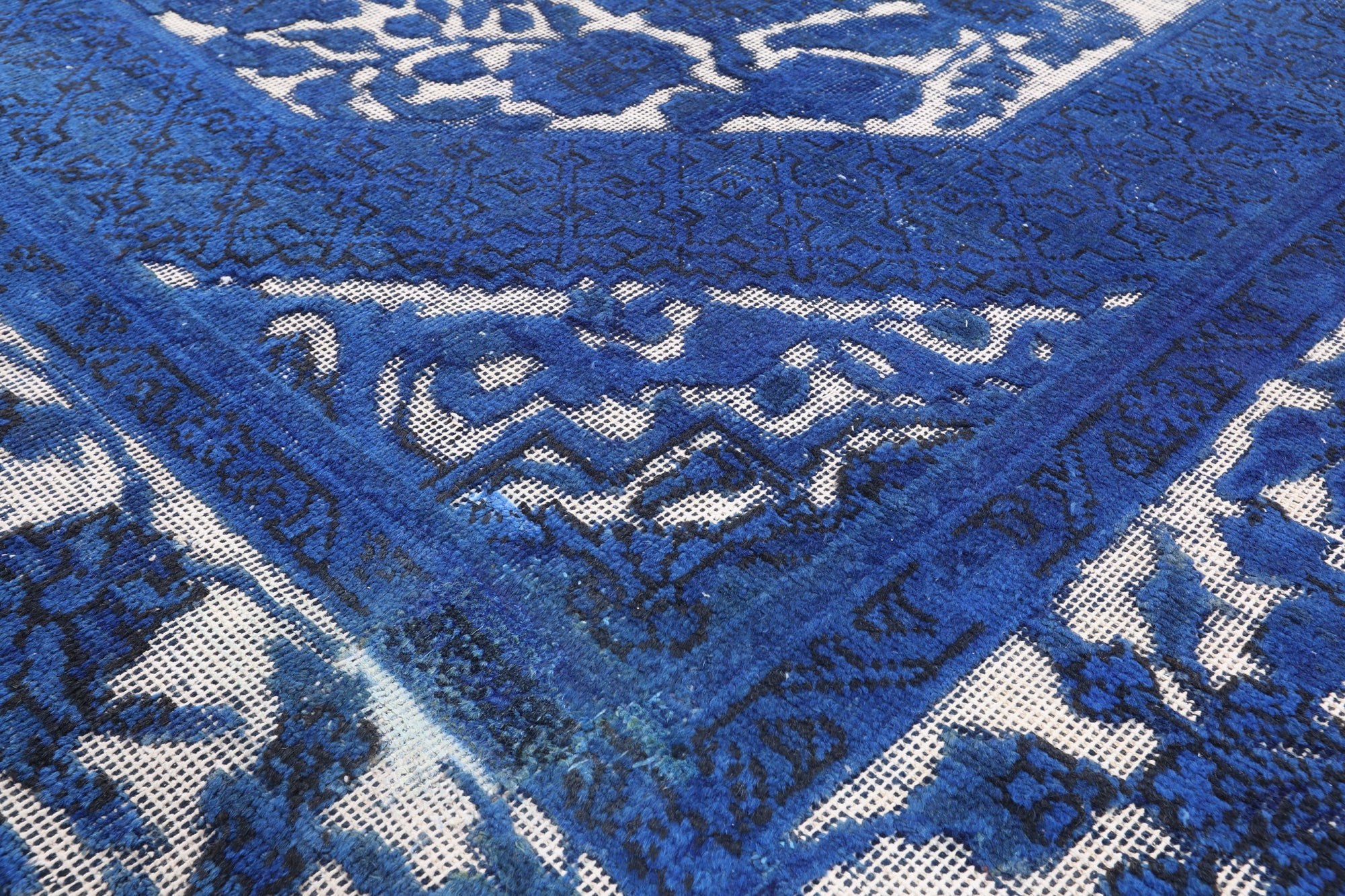 Blue Persian Overdyed Hand Knotted Wool Area Rug - 9' 3" X 12' 0" - Golden Nile