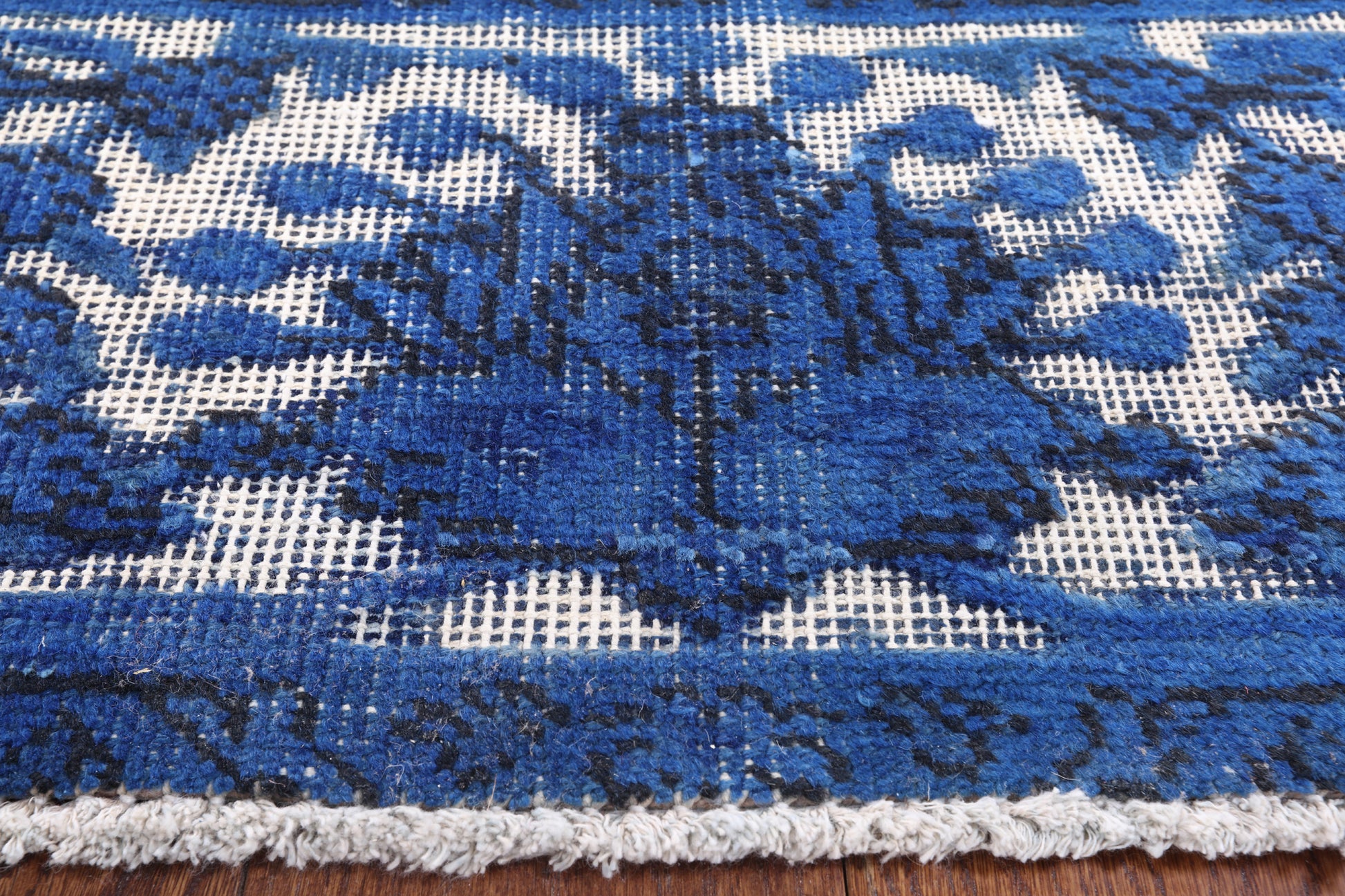 Blue Persian Overdyed Hand Knotted Wool Area Rug - 9' 3" X 12' 0" - Golden Nile