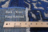 Blue Persian Overdyed Hand Knotted Wool Area Rug - 9' 3" X 12' 0" - Golden Nile