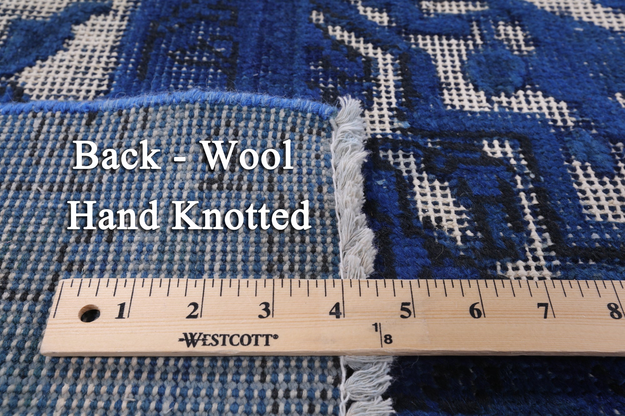 Blue Persian Overdyed Hand Knotted Wool Area Rug - 9' 3" X 12' 0" - Golden Nile