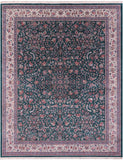 Green Fine Persian Kashan Hand Knotted Wool & Silk Rug - 11' 7" X 15' 0" - Golden Nile