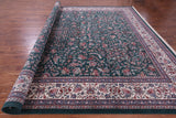 Green Fine Persian Kashan Hand Knotted Wool & Silk Rug - 11' 7" X 15' 0" - Golden Nile