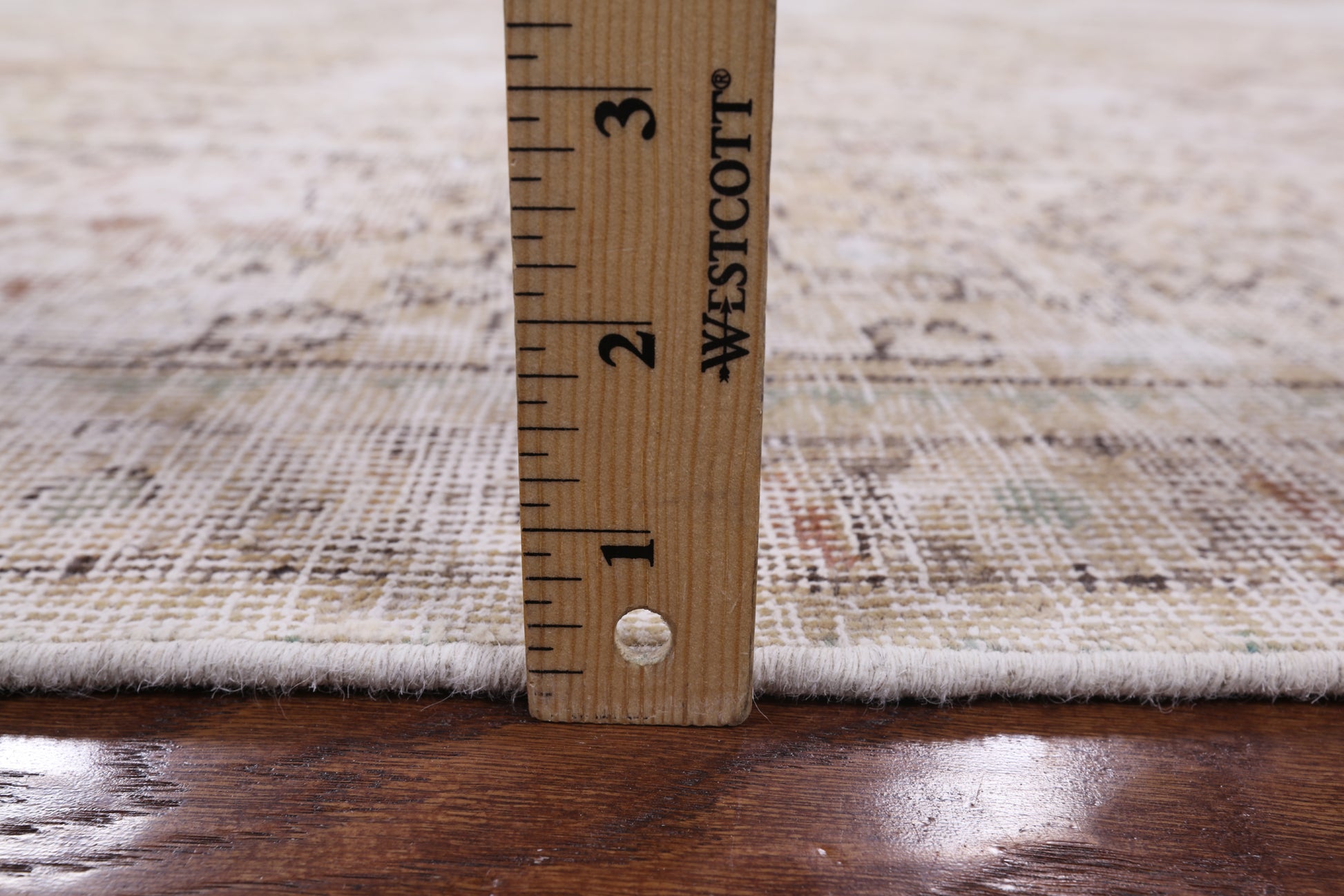 Ivory Persian Vintage White Wash Handmade Wool Area Rug - 9' 5" X 12' 2" - Golden Nile