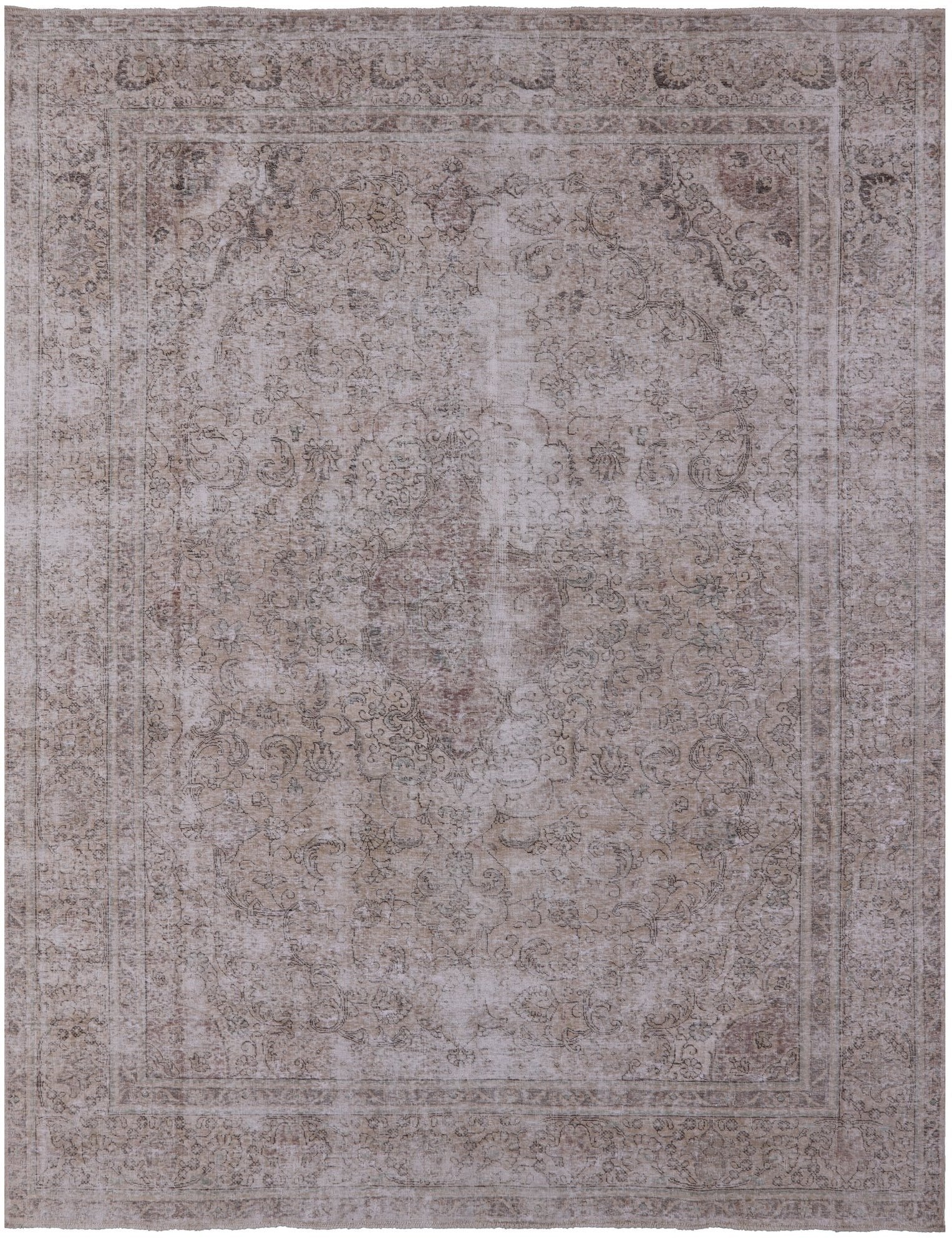 Ivory Persian Vintage White Wash Handmade Wool Area Rug - 9' 5" X 12' 2" - Golden Nile