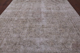 Ivory Persian Vintage White Wash Handmade Wool Area Rug - 9' 5" X 12' 2" - Golden Nile