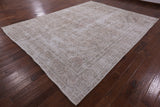 Ivory Persian Vintage White Wash Handmade Wool Area Rug - 9' 5" X 12' 2" - Golden Nile
