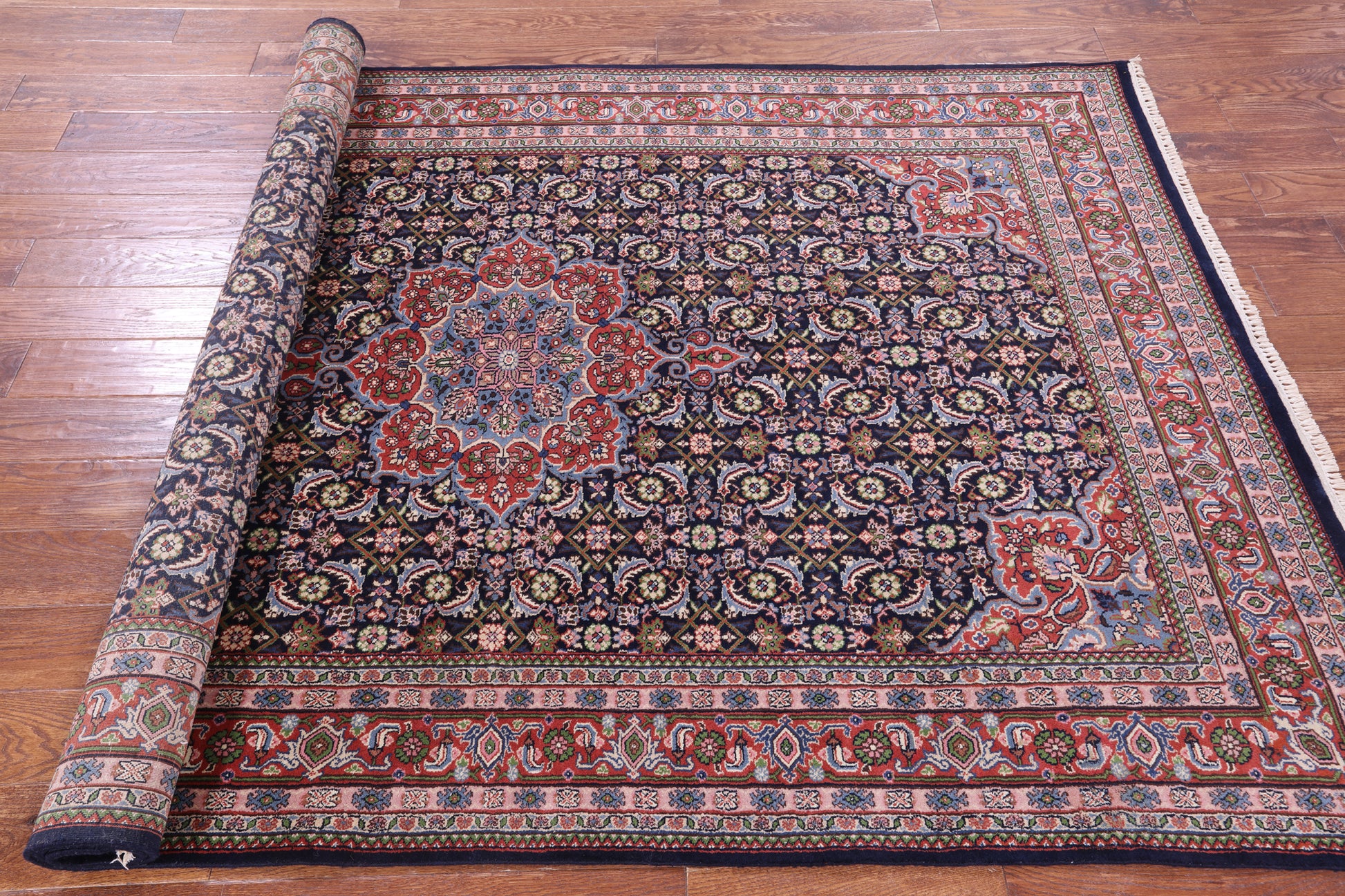 Blue Persian Super Bijar Hand Knotted Wool Rug - 5' 6" X 8' 3" - Golden Nile