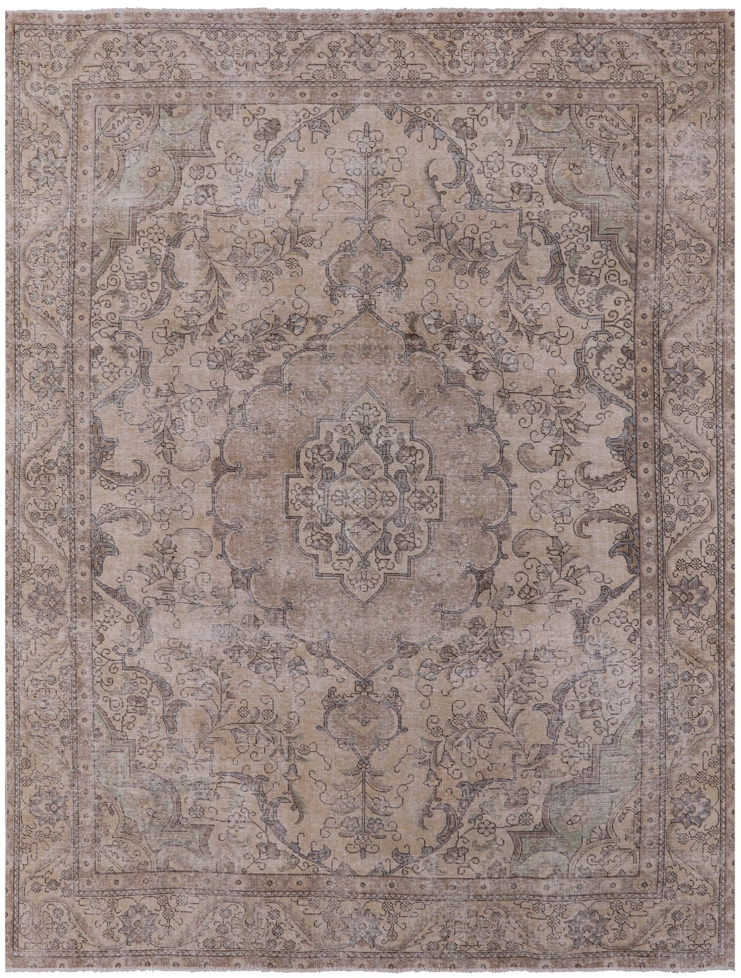 Persian Vintage White Wash Hand Knotted Wool Area Rug - 9' 5" X 12' 3" - Golden Nile