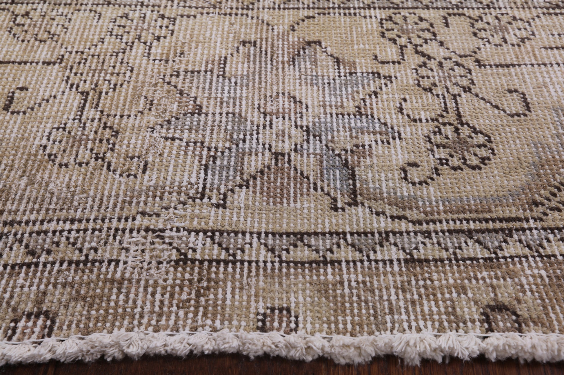 Persian Vintage White Wash Hand Knotted Wool Area Rug - 9' 5" X 12' 3" - Golden Nile