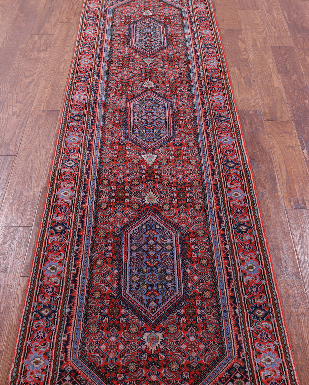 Red Persian Super Bijar Hand Knotted Wool Runner Rug - 2' 6" X 9' 10" - Golden Nile