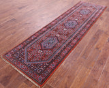 Red Persian Super Bijar Hand Knotted Wool Runner Rug - 2' 8" X 9' 7" - Golden Nile
