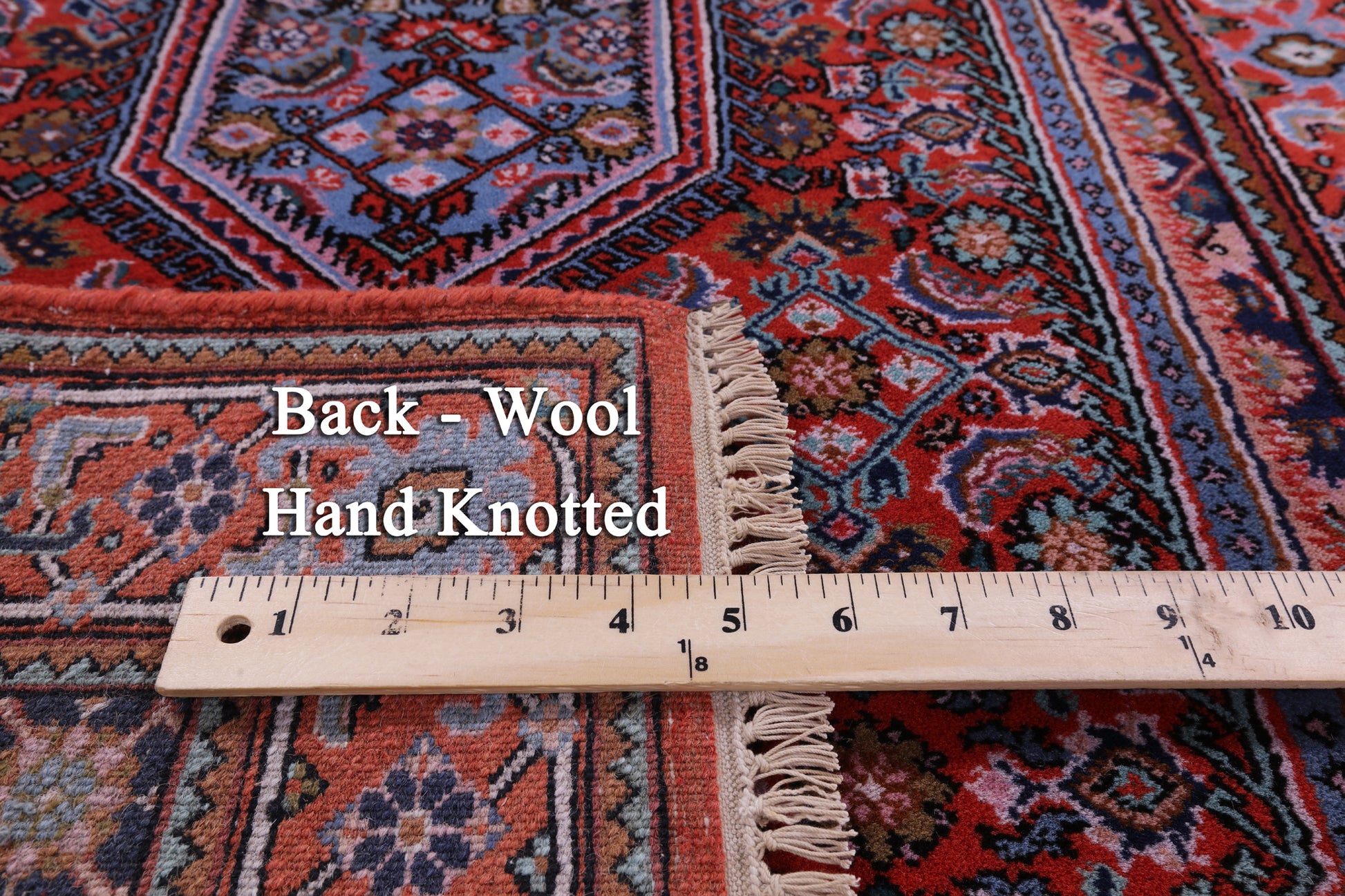 Red Persian Super Bijar Hand Knotted Wool Runner Rug - 2' 8" X 9' 7" - Golden Nile