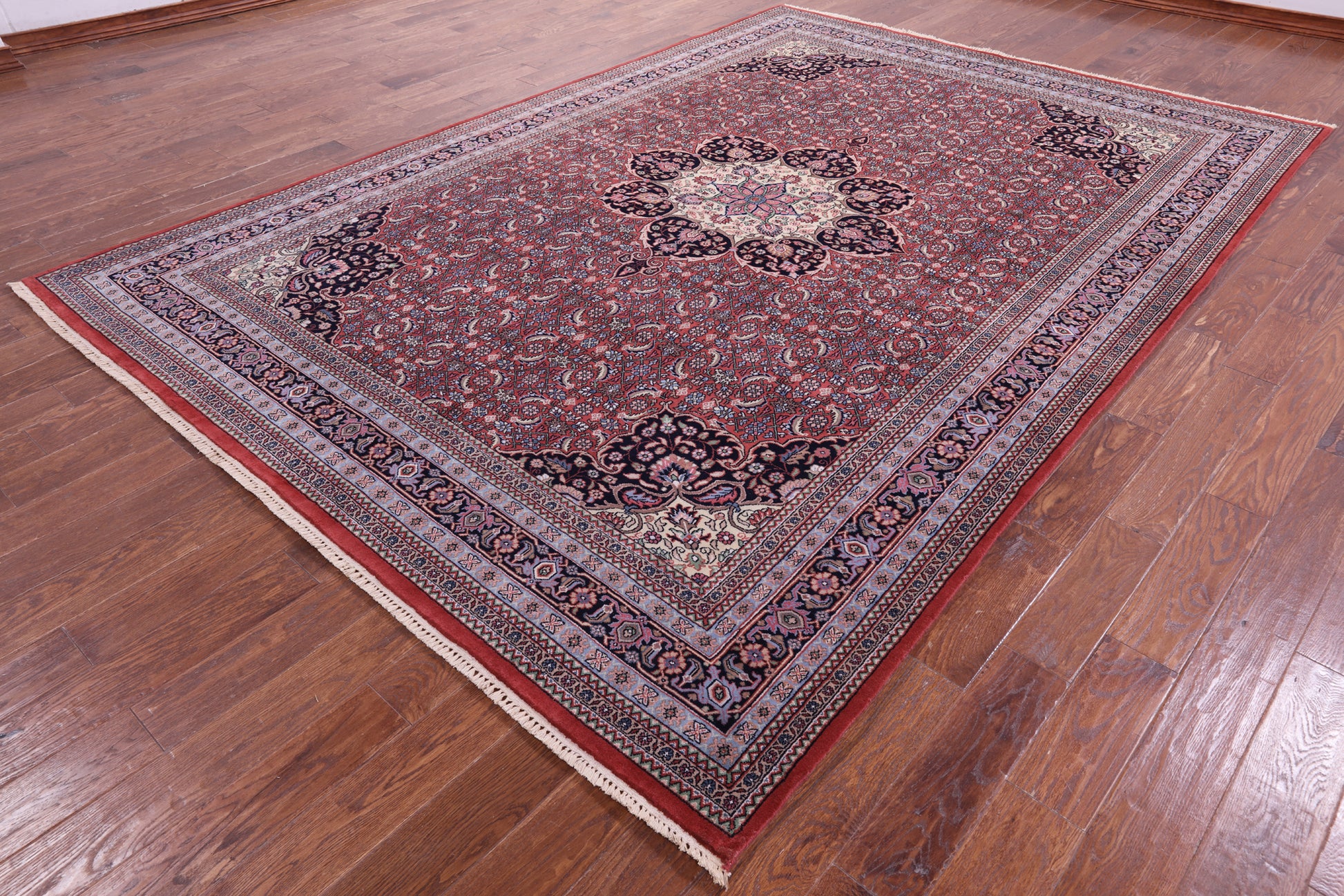 Red Persian Super Bijar Hand Knotted Wool Rug - 8' 0" X 11' 6" - Golden Nile