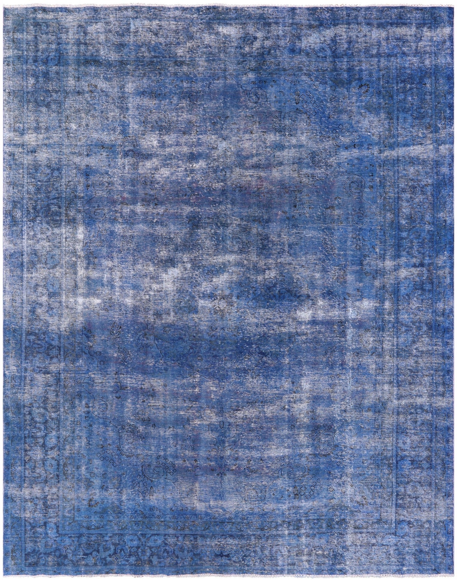 Blue Persian Overdyed Handmade Wool Rug - 9' 8" X 12' 2" - Golden Nile