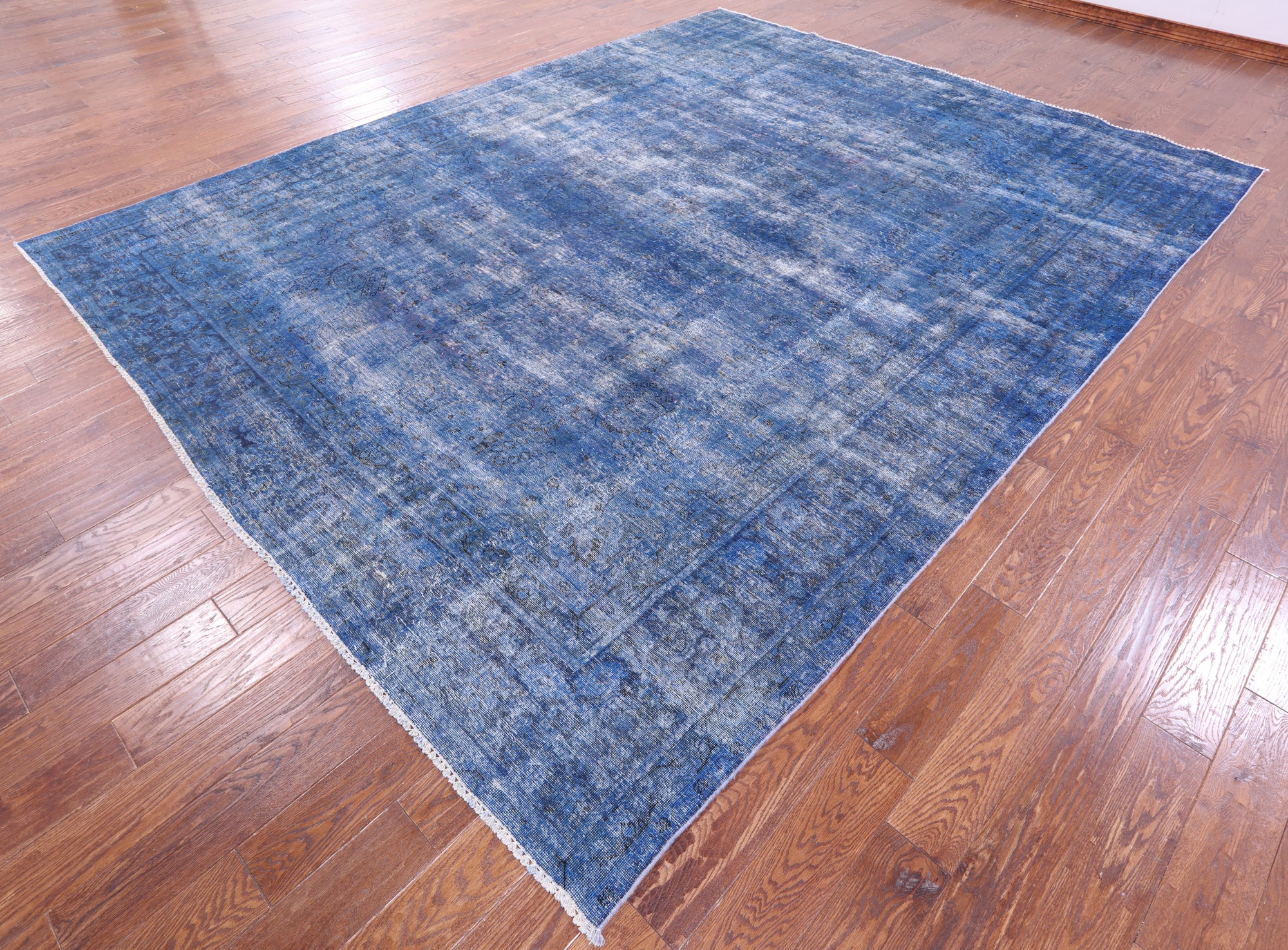 Blue Persian Overdyed Handmade Wool Rug - 9' 8" X 12' 2" - Golden Nile