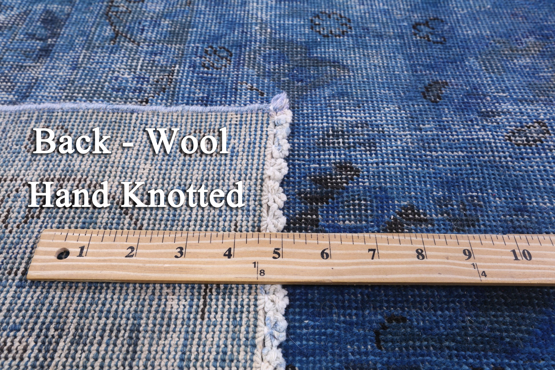 Blue Persian Overdyed Handmade Wool Rug - 9' 8" X 12' 2" - Golden Nile