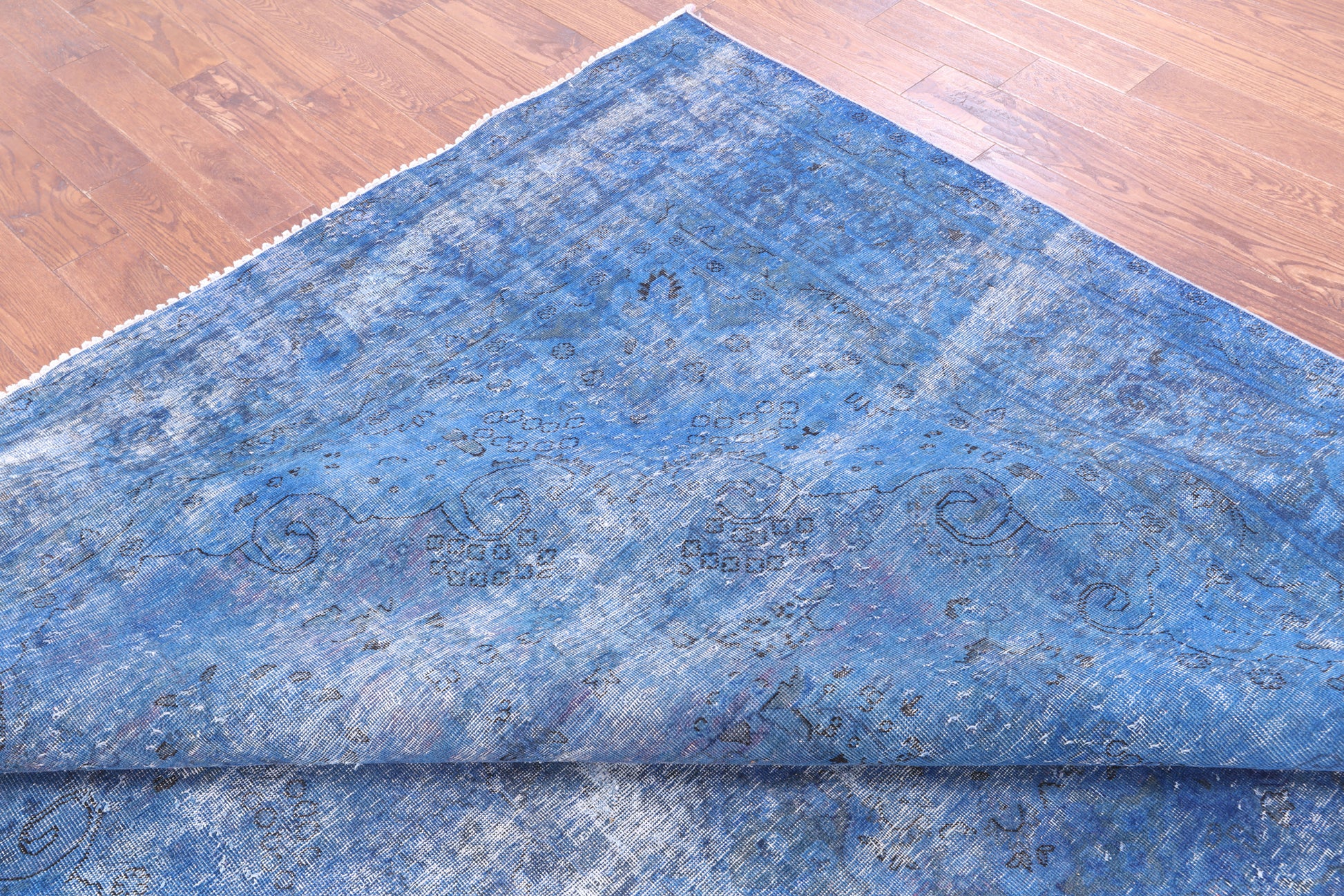 Blue Persian Overdyed Handmade Wool Rug - 9' 8" X 12' 2" - Golden Nile