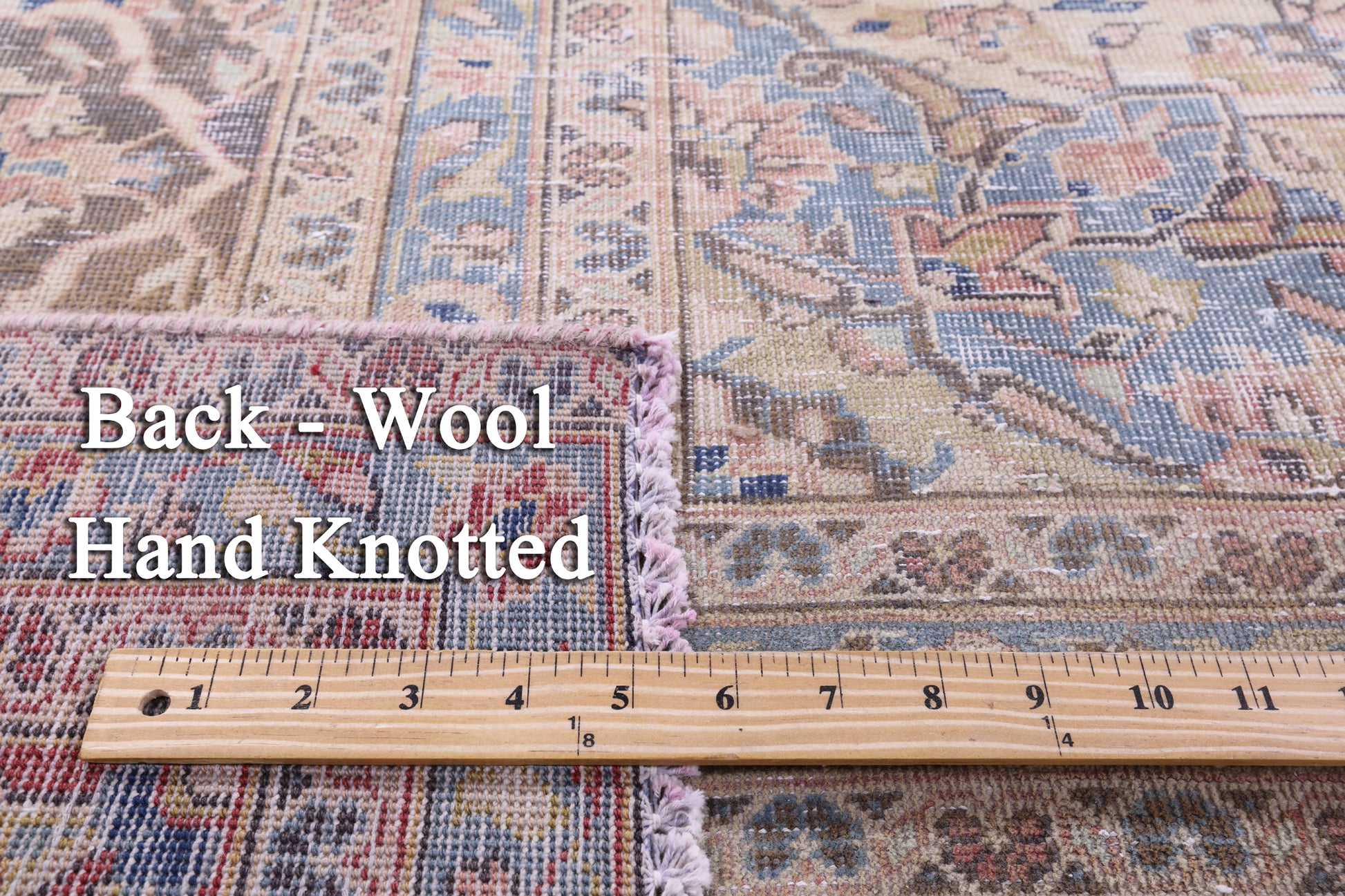 Pink Persian Mashad Overdyed Hand Knotted Wool Rug - 9' 8" X 12' 9" - Golden Nile