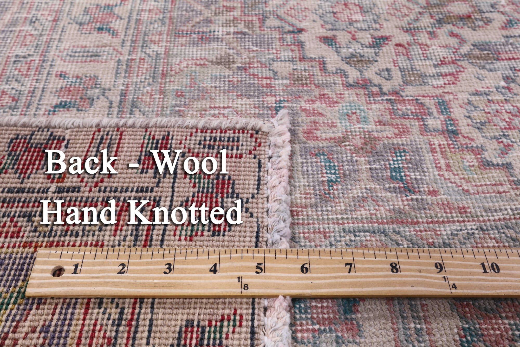 Ivory Persian Overdyed Hand Knotted Wool Rug - 9' 7" X 11' 10" - Golden Nile