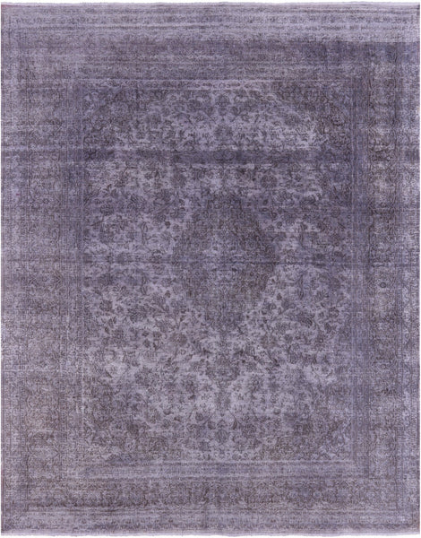 Grey Persian Overdyed Hand Knotted Wool Rug - 9' 8" X 12' 4" - Golden Nile