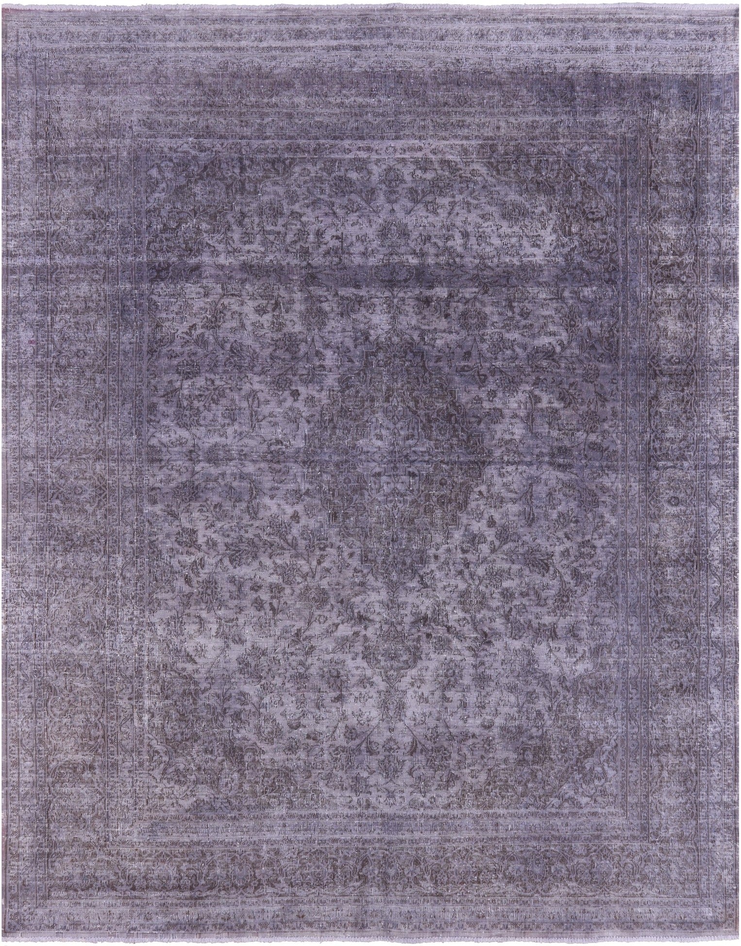 Grey Persian Overdyed Hand Knotted Wool Rug - 9' 8" X 12' 4" - Golden Nile