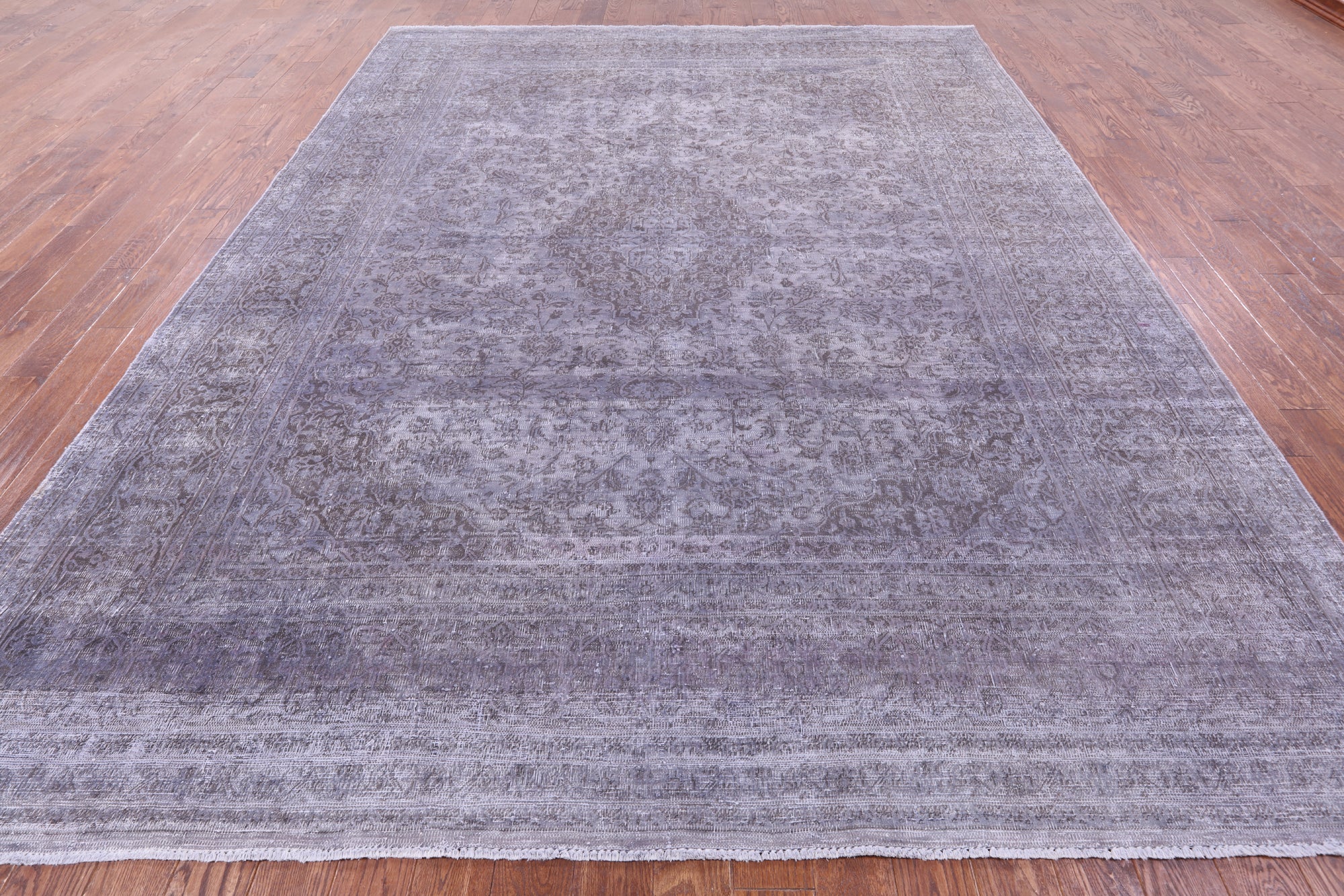 Grey Persian Overdyed Hand Knotted Wool Rug - 9' 8" X 12' 4" - Golden Nile
