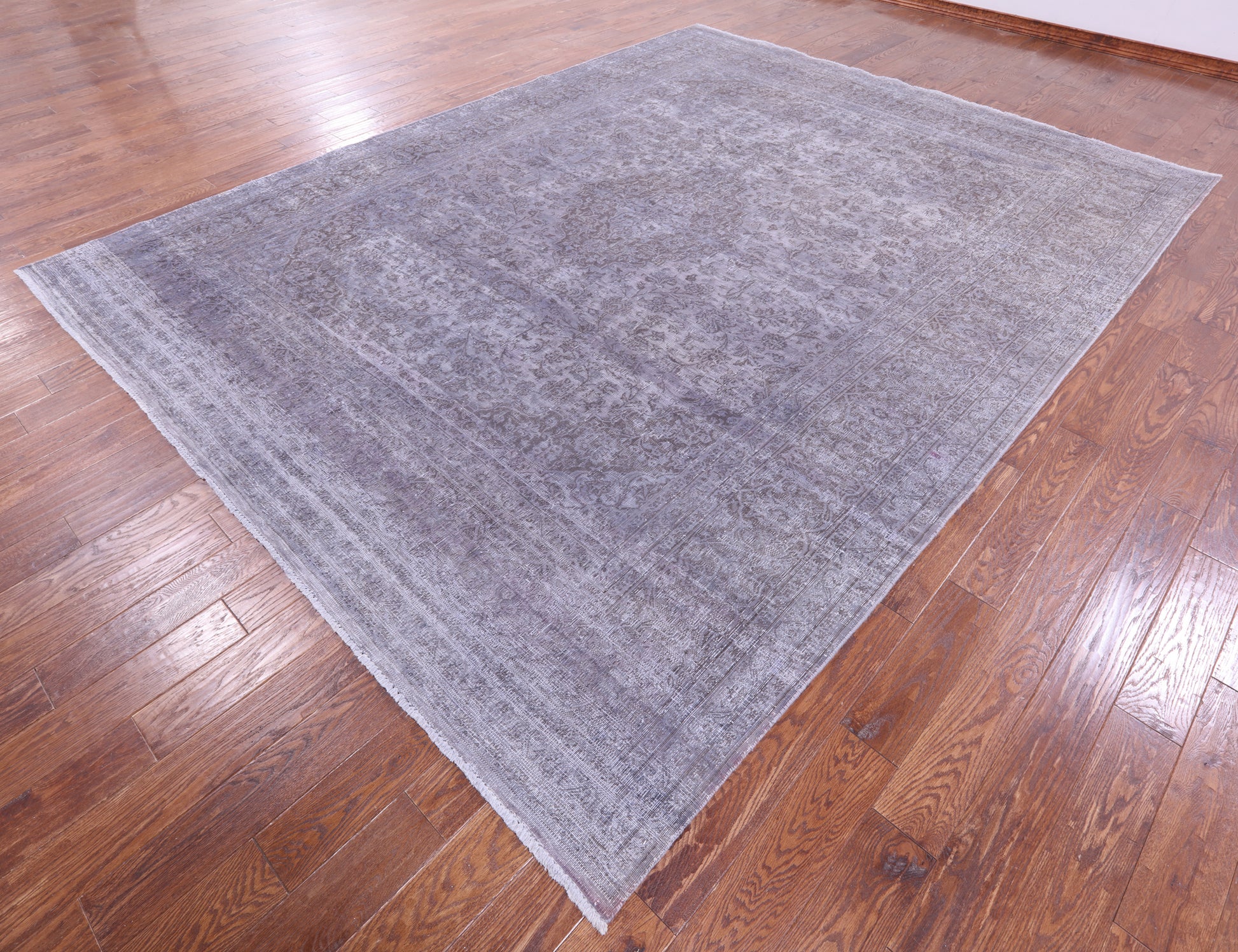Grey Persian Overdyed Hand Knotted Wool Rug - 9' 8" X 12' 4" - Golden Nile
