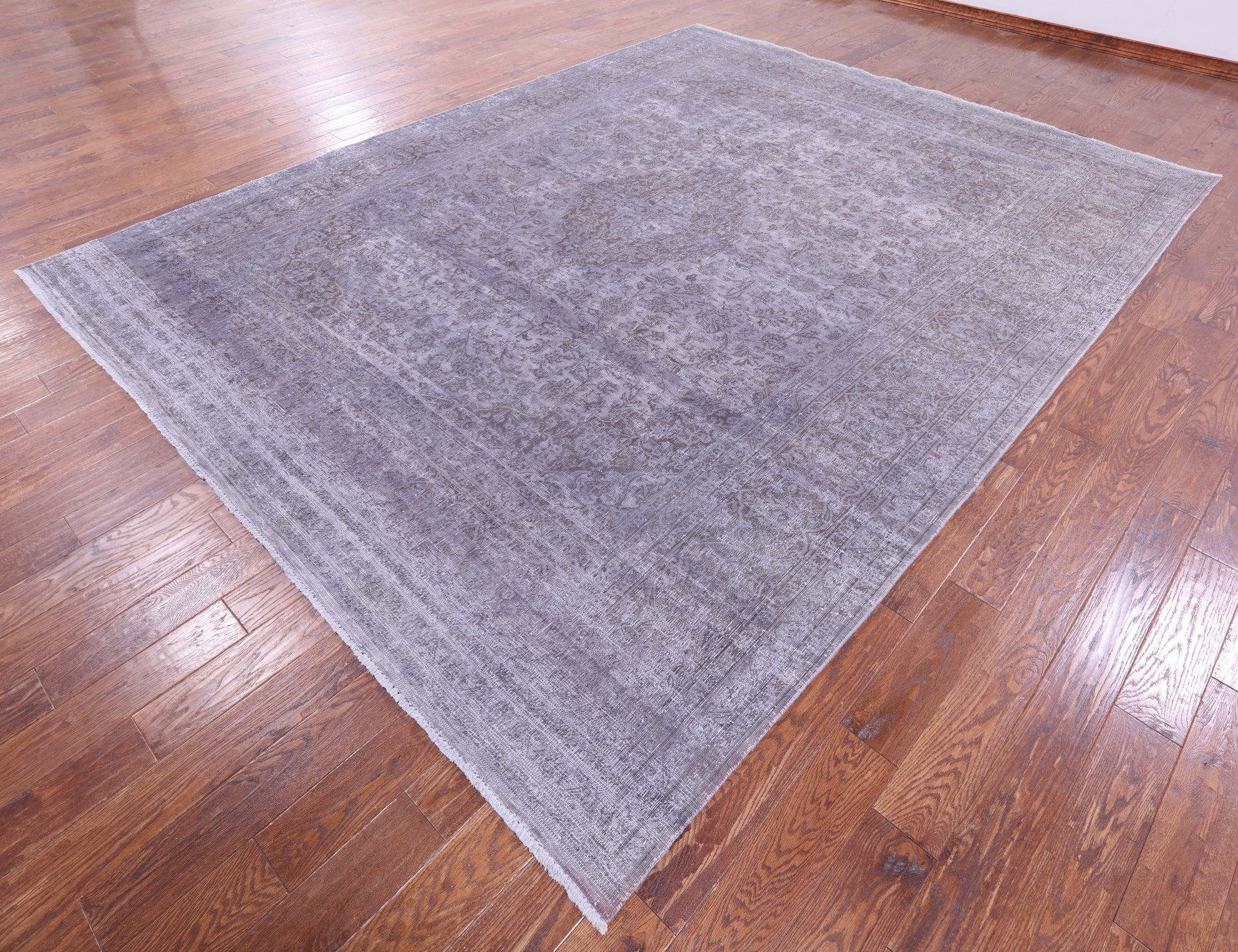 Grey Persian Overdyed Hand Knotted Wool Rug - 9' 8" X 12' 4" - Golden Nile