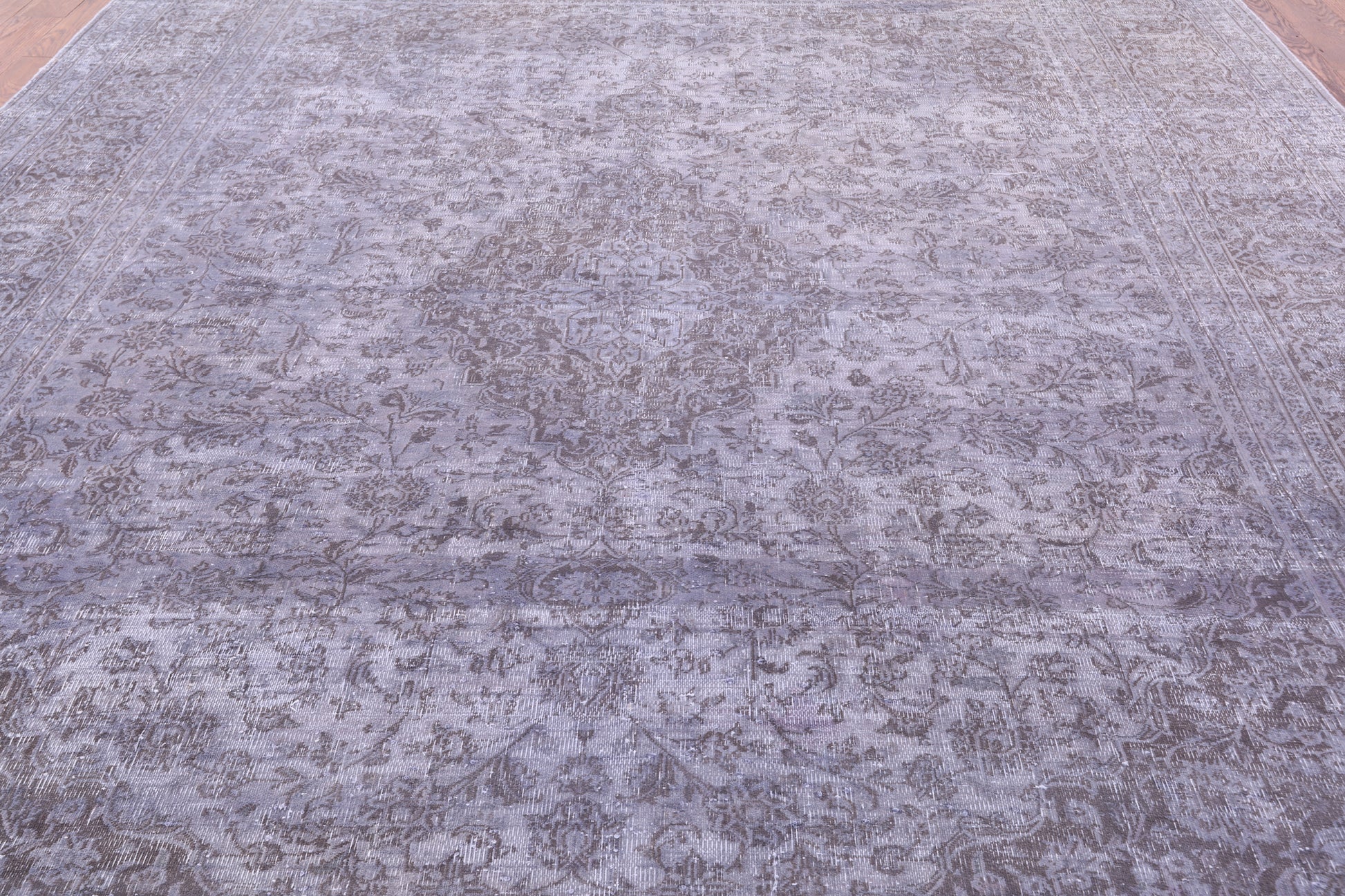 Grey Persian Overdyed Hand Knotted Wool Rug - 9' 8" X 12' 4" - Golden Nile
