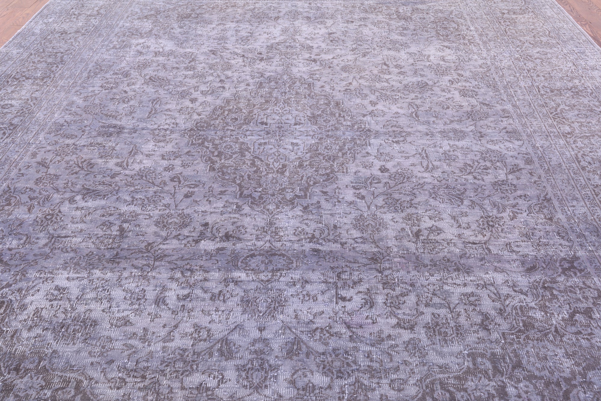 Grey Persian Overdyed Hand Knotted Wool Rug - 9' 8" X 12' 4" - Golden Nile
