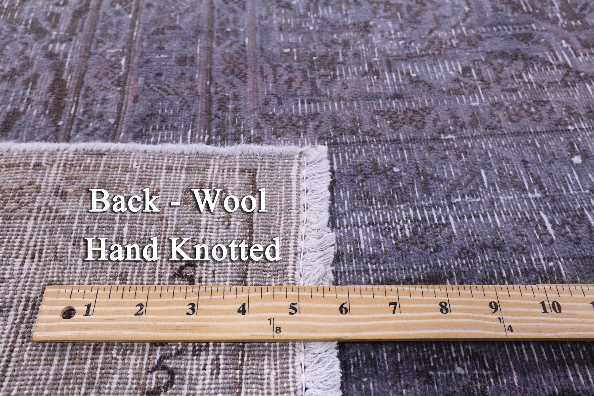 Grey Persian Overdyed Hand Knotted Wool Rug - 9' 8" X 12' 4" - Golden Nile