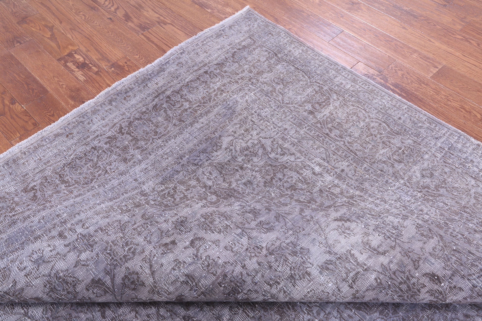 Grey Persian Overdyed Hand Knotted Wool Rug - 9' 8" X 12' 4" - Golden Nile
