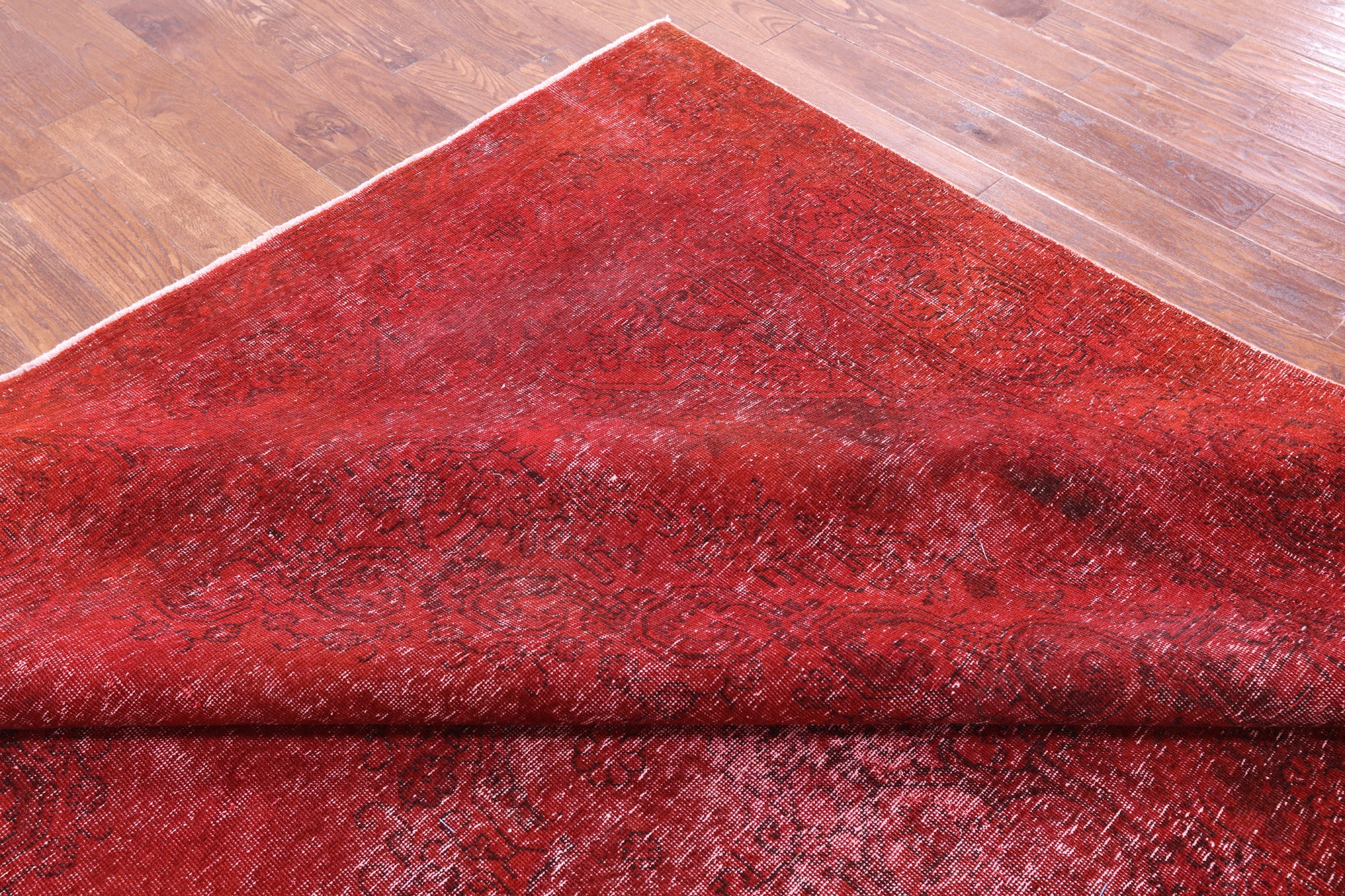 Red Persian Overdyed Hand Knotted Wool Rug - 9' 7" X 12' 7" - Golden Nile