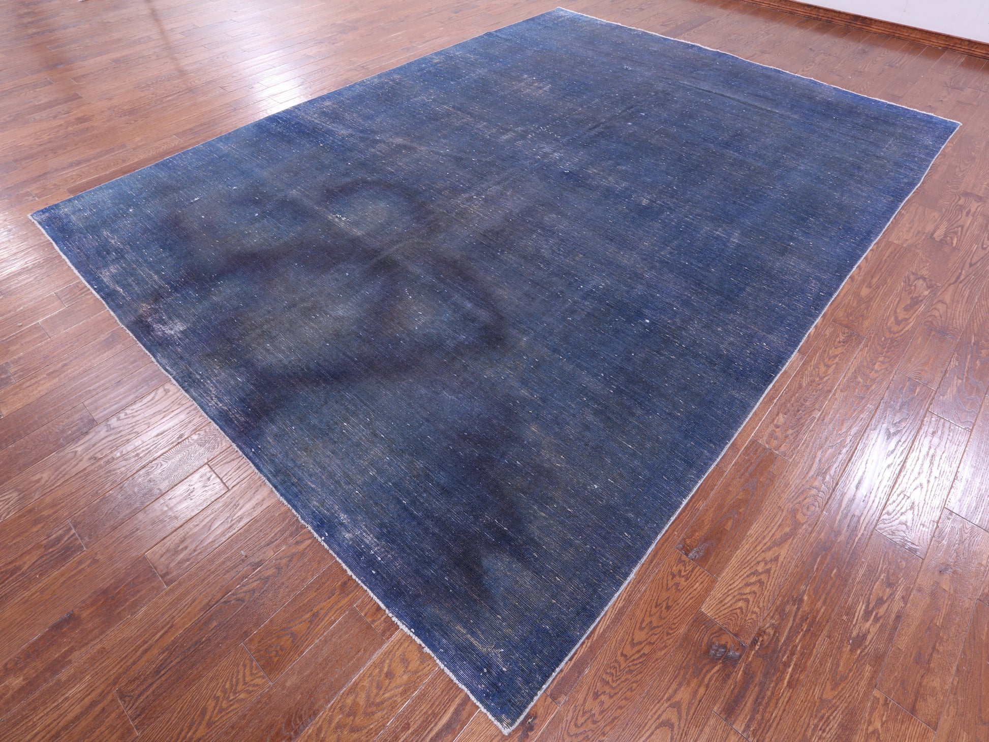 Blue Persian Overdyed Hand Knotted Wool Rug - 9' 8" X 12' 10" - Golden Nile