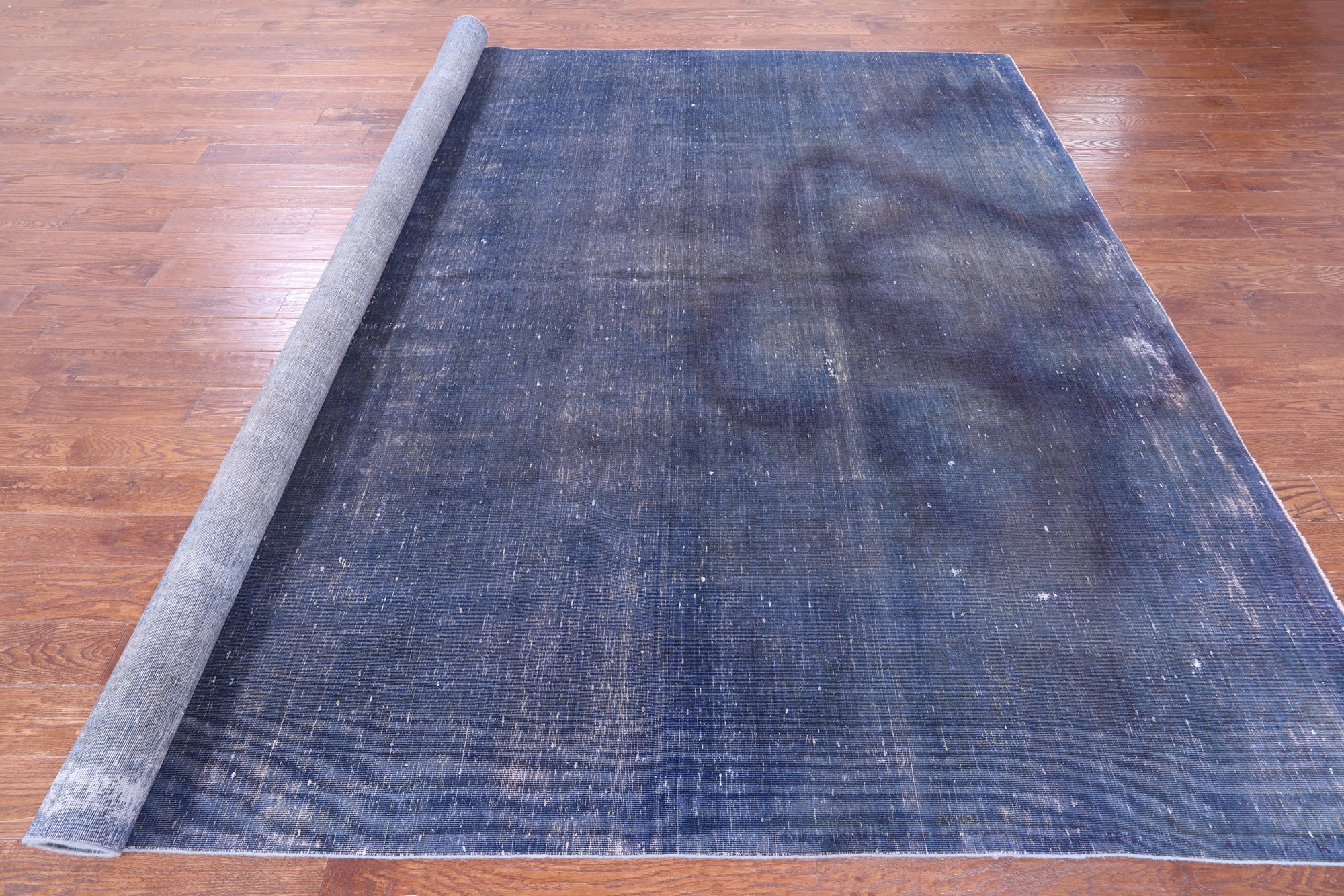 Blue Persian Overdyed Hand Knotted Wool Rug - 9' 8" X 12' 10" - Golden Nile