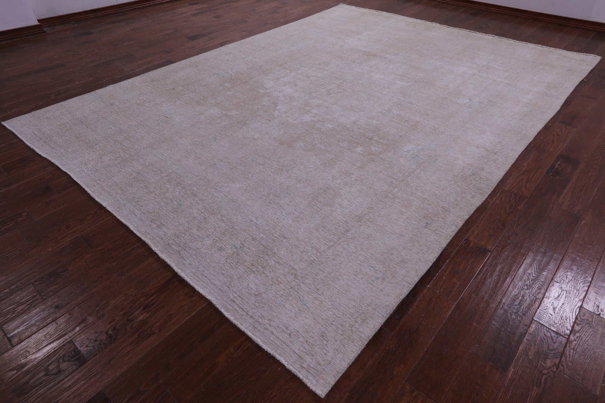 Ivory Persian Vintage White Wash Hand Knotted Wool Rug - 9' 3" X 13' 0" - Golden Nile
