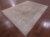 Ivory Persian Vintage White Wash Hand Knotted Wool Rug - 9' 5" X 12' 10" - Golden Nile