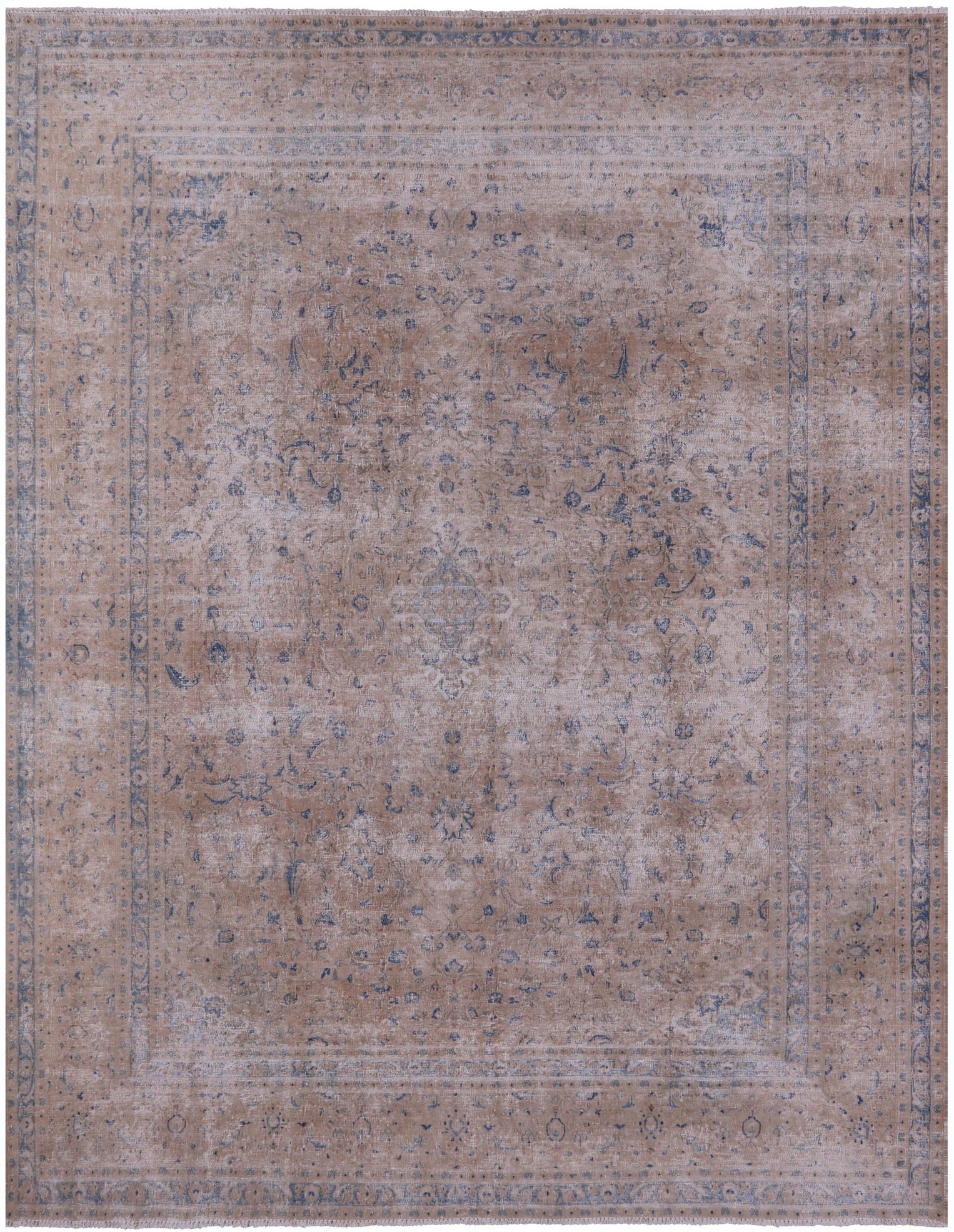Persian Vintage White Wash Hand Knotted Wool Rug - 9' 8" X 12' 5" - Golden Nile