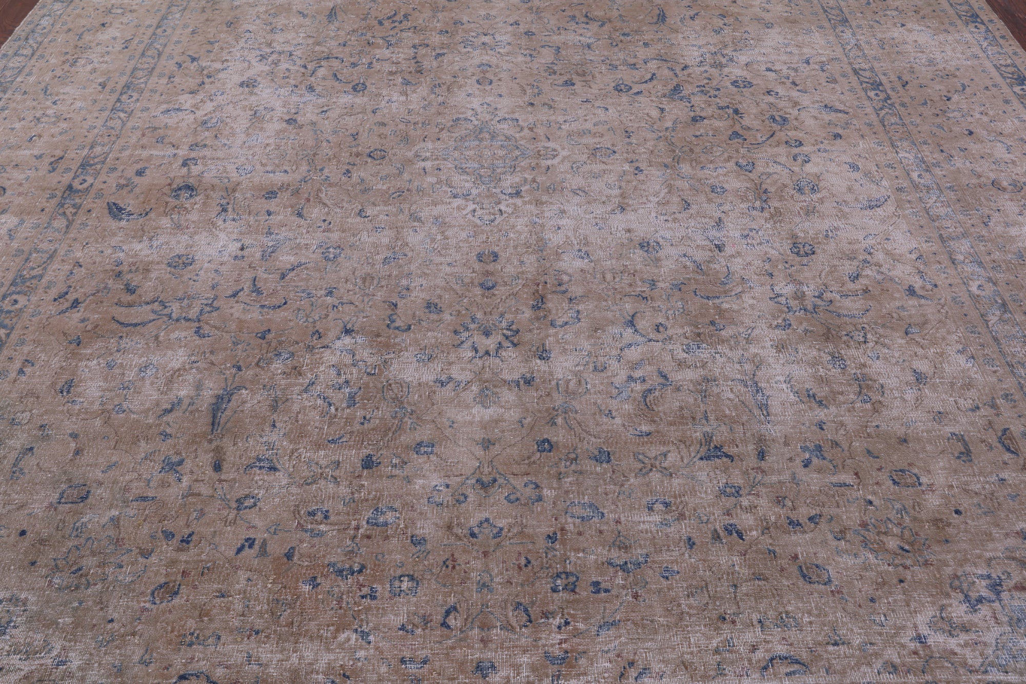 Persian Vintage White Wash Hand Knotted Wool Rug - 9' 8" X 12' 5" - Golden Nile