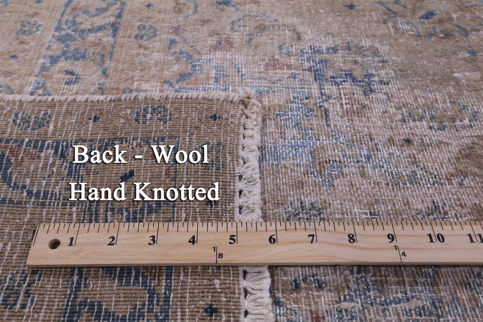 Persian Vintage White Wash Hand Knotted Wool Rug - 9' 8" X 12' 5" - Golden Nile