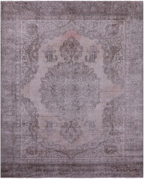 Ivory Persian Vintage White Wash Hand Knotted Wool Rug - 9' 6" X 11' 10" - Golden Nile