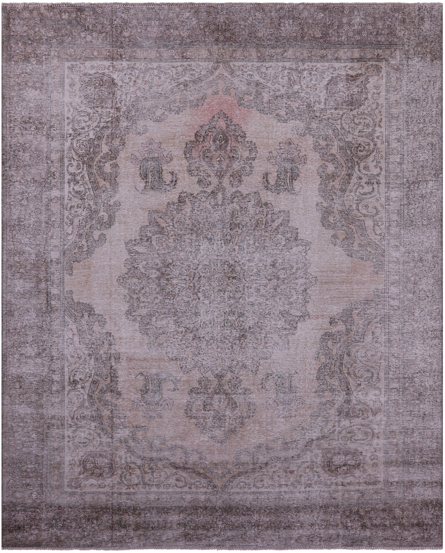 Ivory Persian Vintage White Wash Hand Knotted Wool Rug - 9' 6" X 11' 10" - Golden Nile