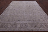 Ivory Persian Vintage White Wash Handmade Wool Rug - 9' 8" X 12' 2" - Golden Nile
