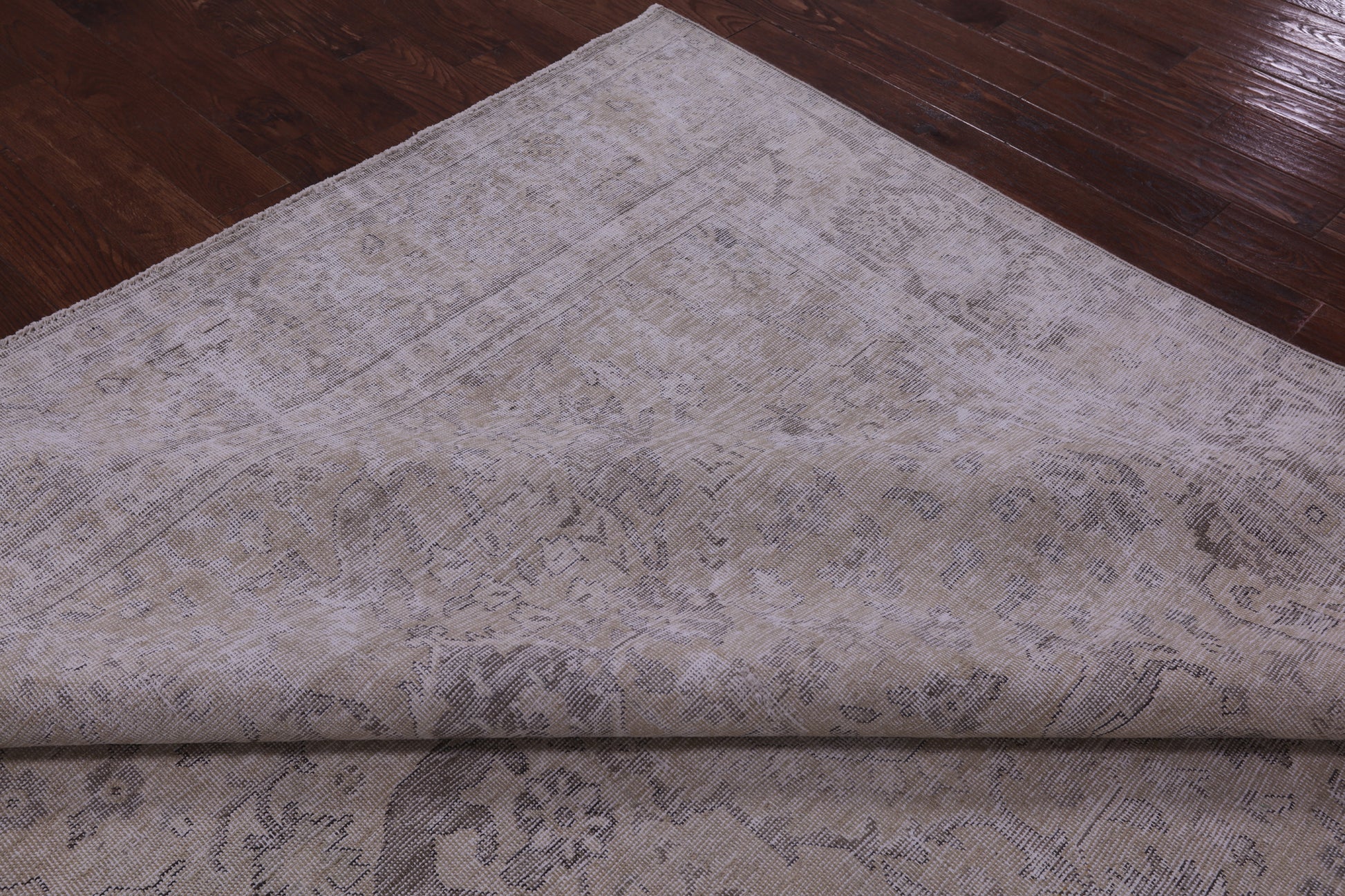 Ivory Persian Vintage White Wash Handmade Wool Rug - 9' 8" X 12' 2" - Golden Nile
