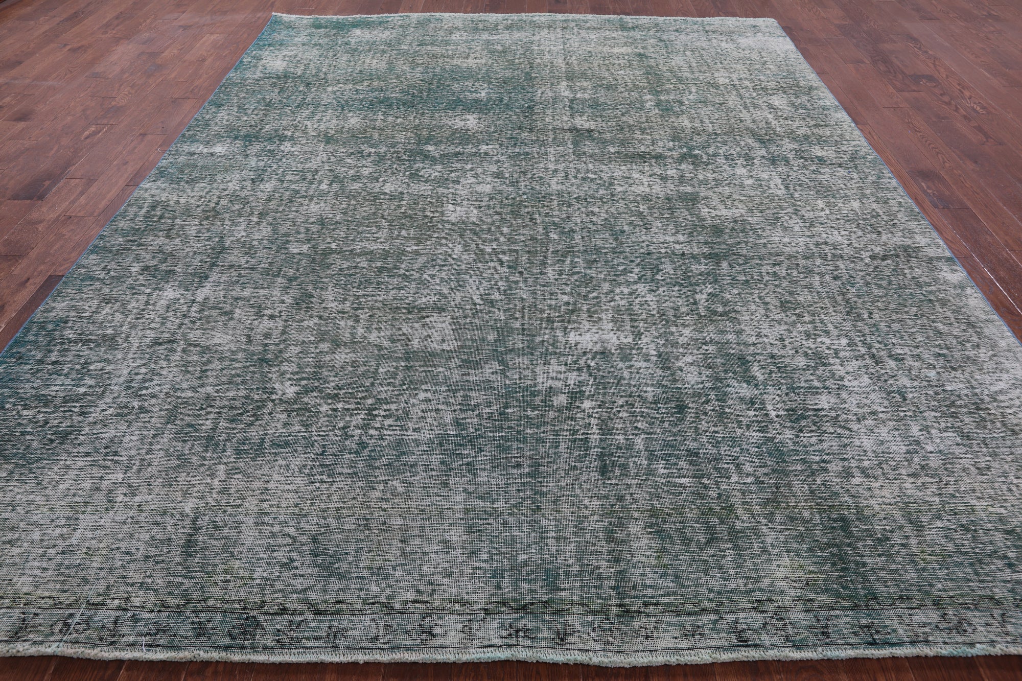 Green Persian Overdyed Hand Knotted Wool Rug - 9' 8" X 12' 2" - Golden Nile