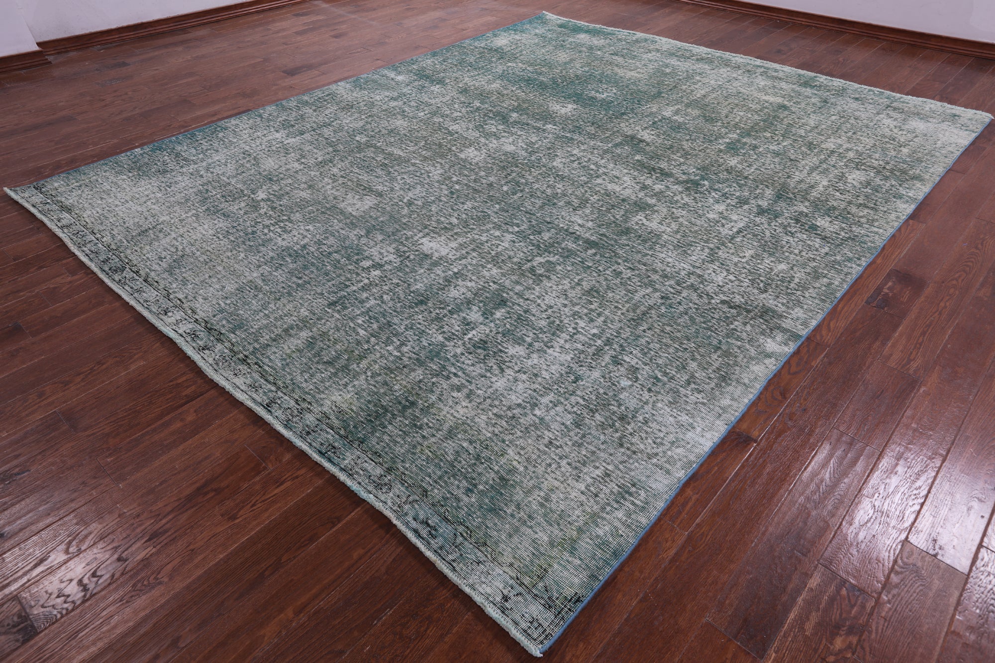 Green Persian Overdyed Hand Knotted Wool Rug - 9' 8" X 12' 2" - Golden Nile